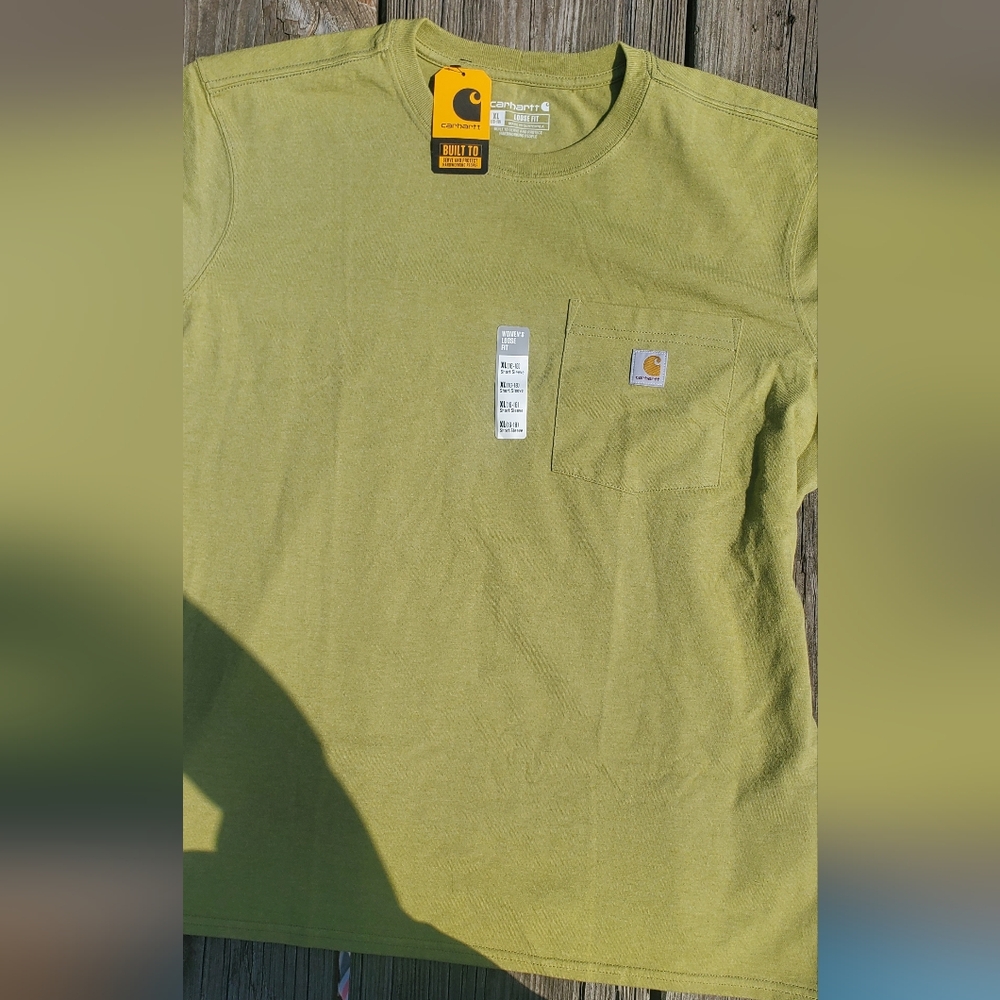 Carhartt Women' Olive Loose Fit Heavyweight Short-Sleeve Pocket T-Shirt XL 16-18